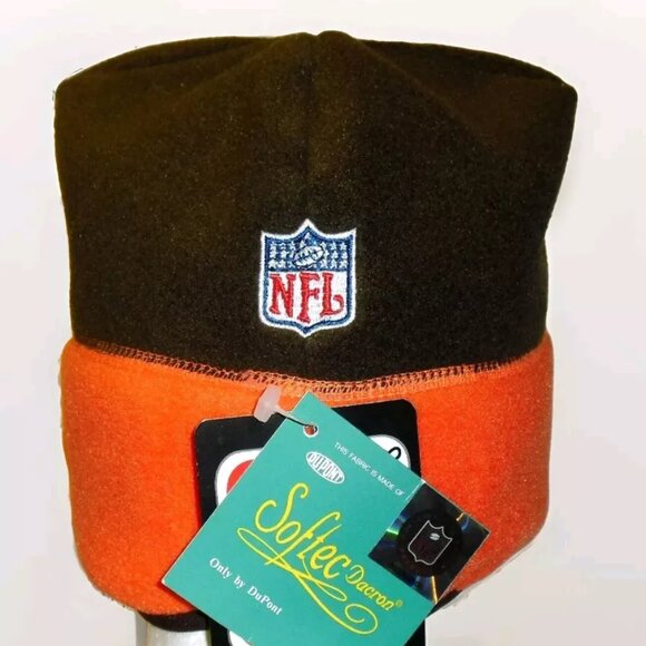 Cleveland Browns Mens Adult Fleece Pro Line Beanie Winter Hat Cap New Tags Nfl - Picture 2 of 2